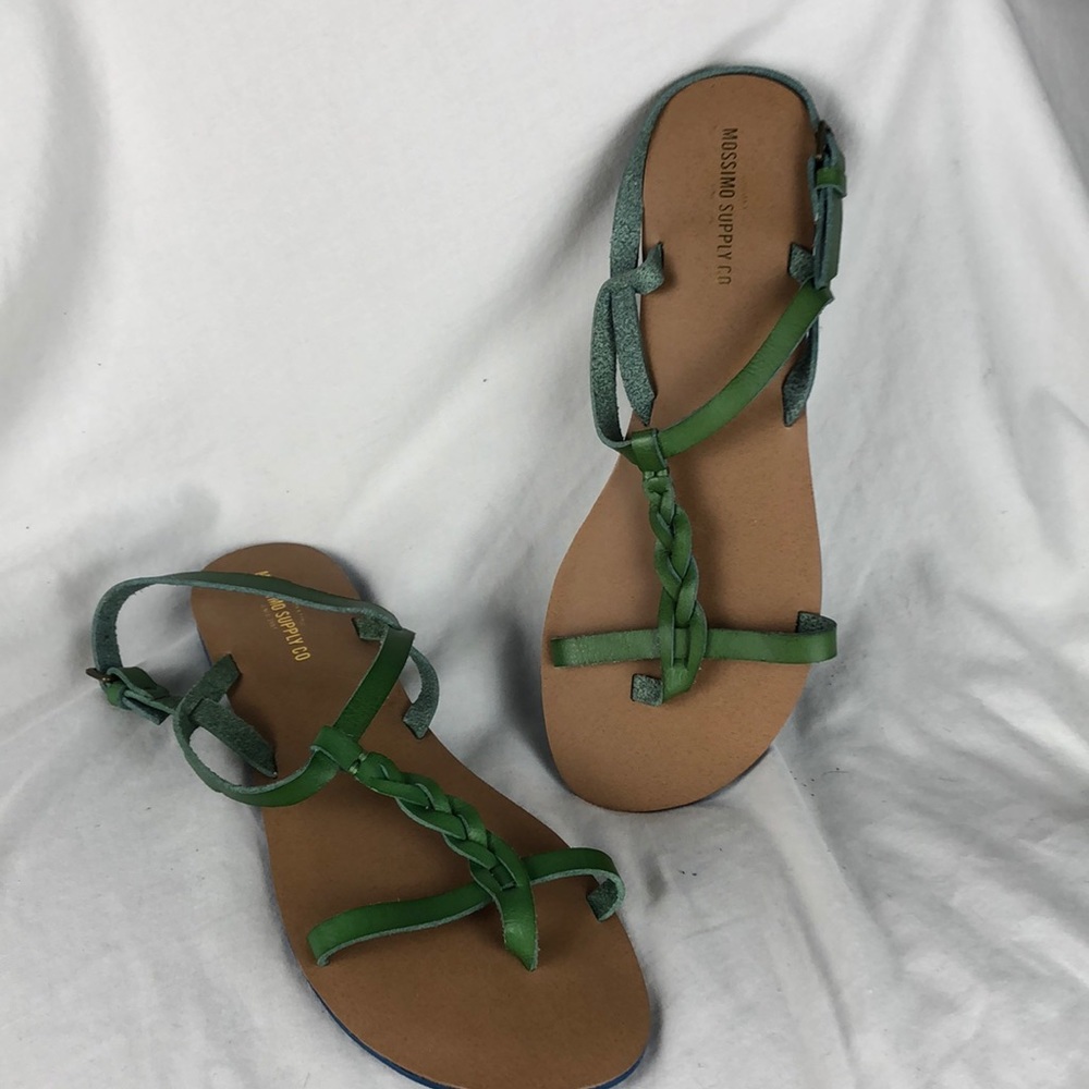 Never worn! Mossimo green strappy sandals